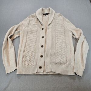 Banana Republic Cream Shawl Collar Knit Button Cardigan Sweater Size S Womens
